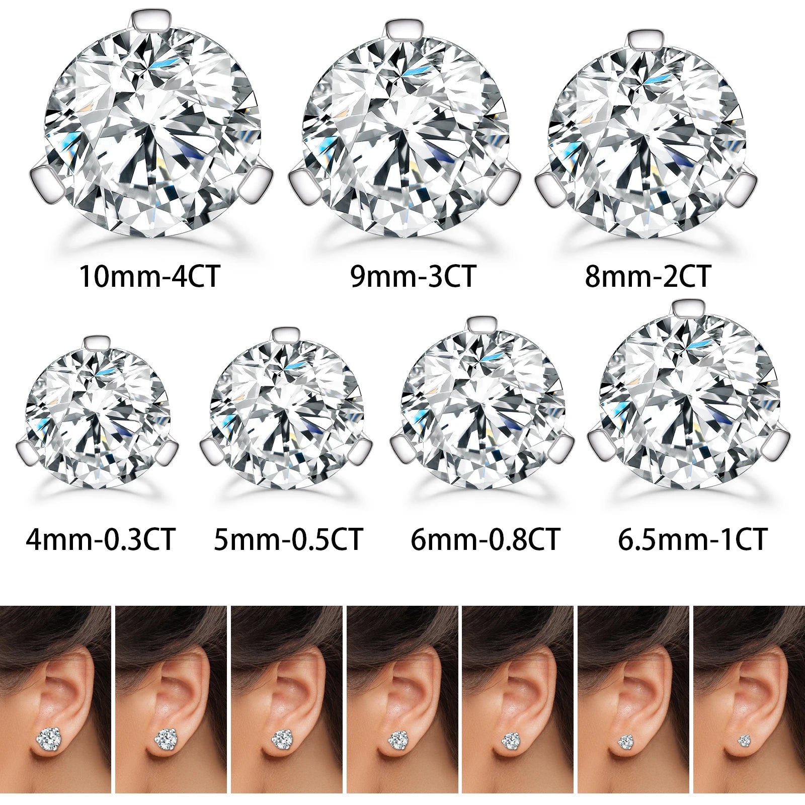 Triangle Moissanite Studs – 2CT