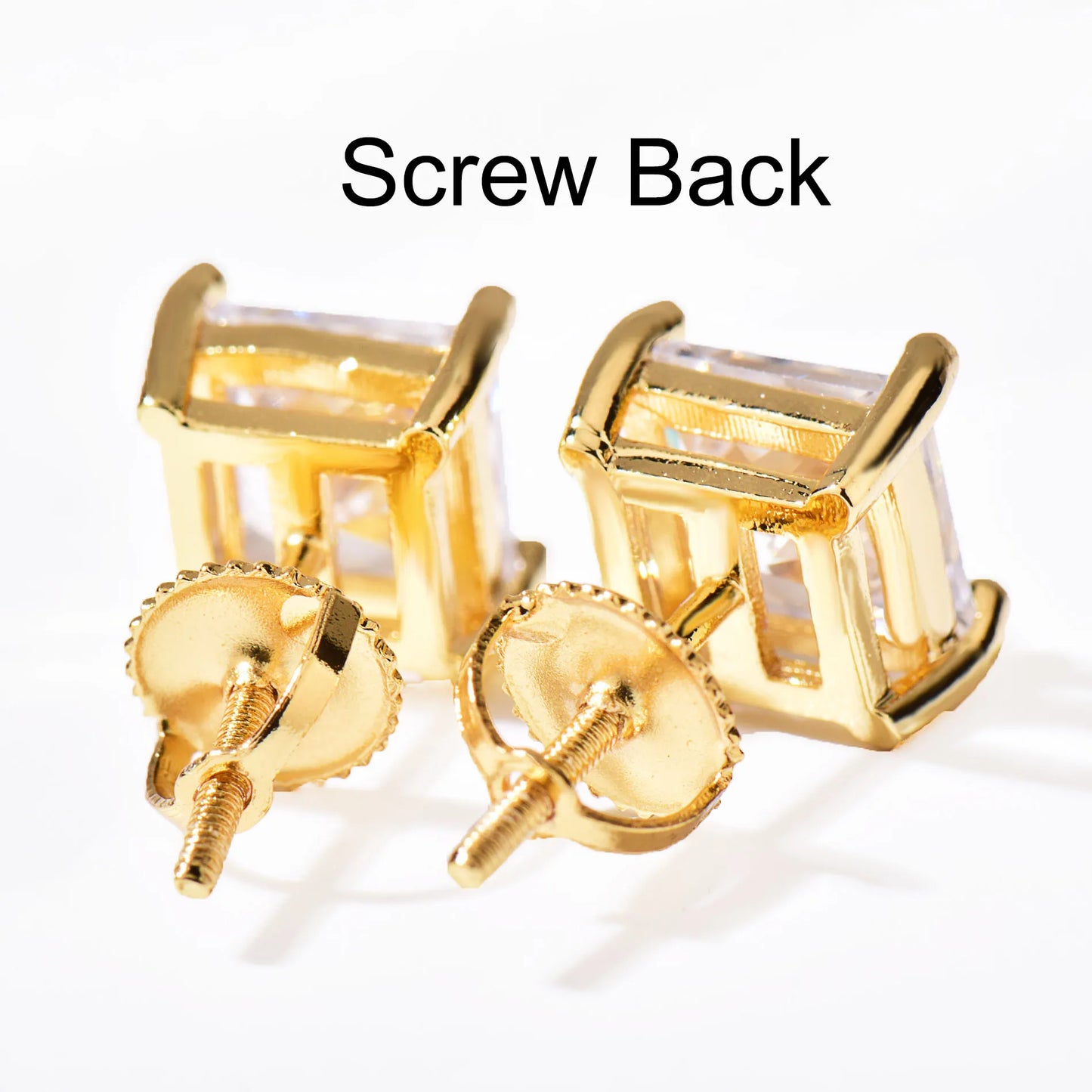 Square CZ Stud Earrings