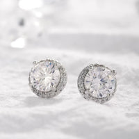 0.5CT Round Moissanite Studs – 925 Silver