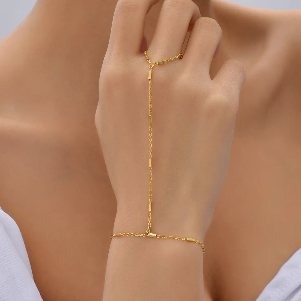 Gold Plated Hand Chains Bracelet