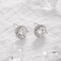 0.5CT Round Moissanite Studs – 925 Silver
