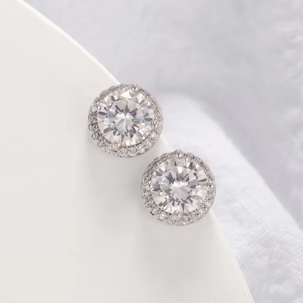 0.5CT Round Moissanite Studs – 925 Silver
