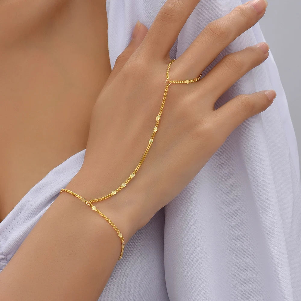 Gold Plated Hand Chains Bracelet