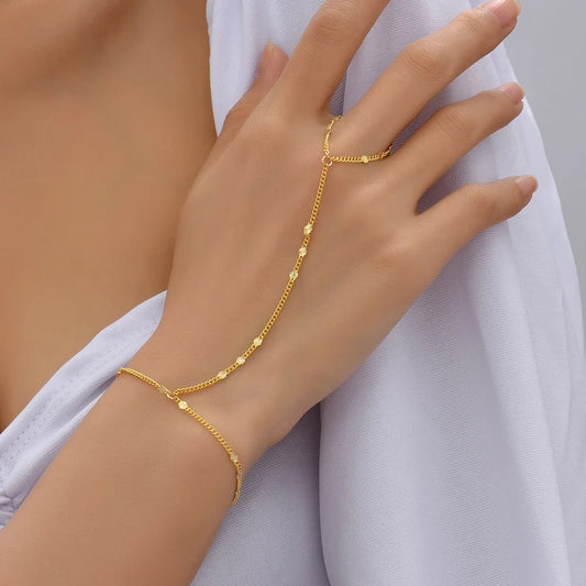 Gold Plated Hand Chains Bracelet