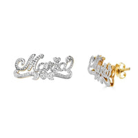 Personalized Gold-Plated Stud Earrings