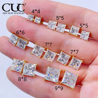 Square CZ Stud Earrings