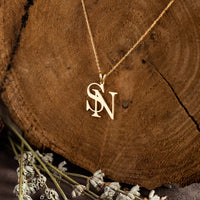 Custom Double Initial Necklace - 18K Gold