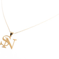 Custom Double Initial Necklace - 18K Gold