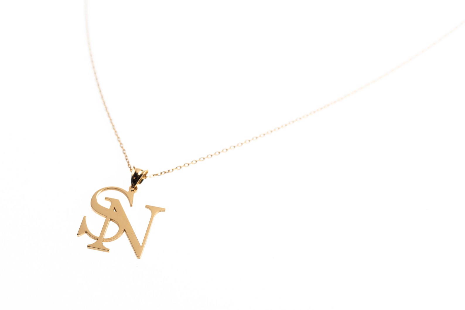 Custom Double Initial Necklace - 18K Gold