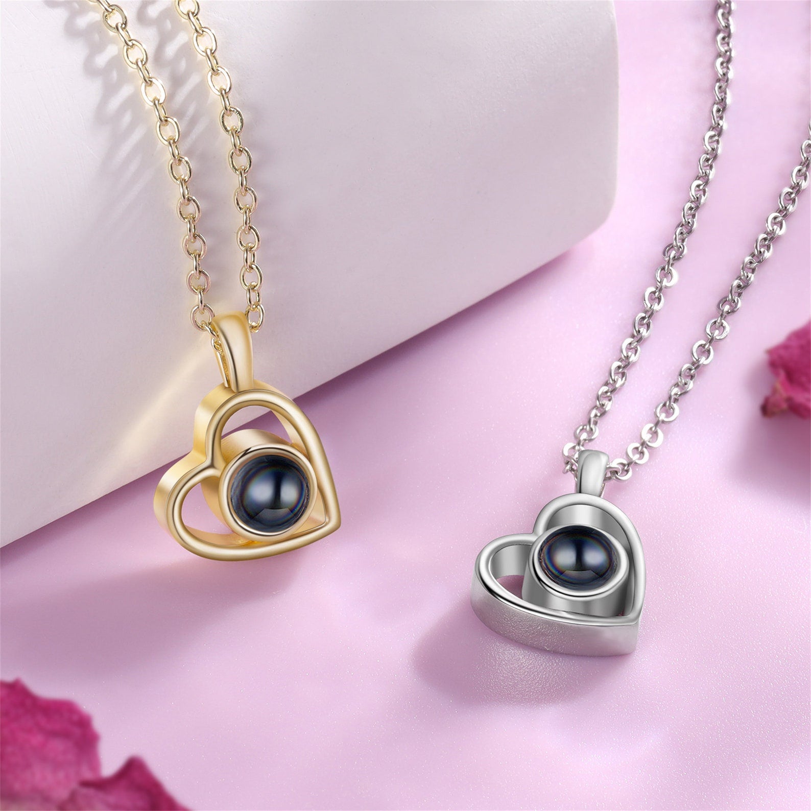 Personalized Heart Photo Necklace – Classic Lens Edition