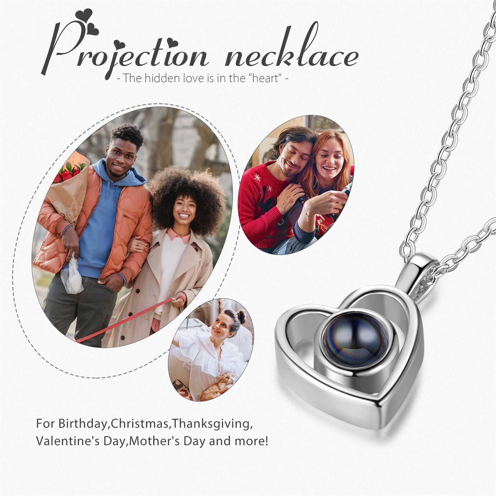 Personalized Heart Photo Necklace – Classic Lens Edition