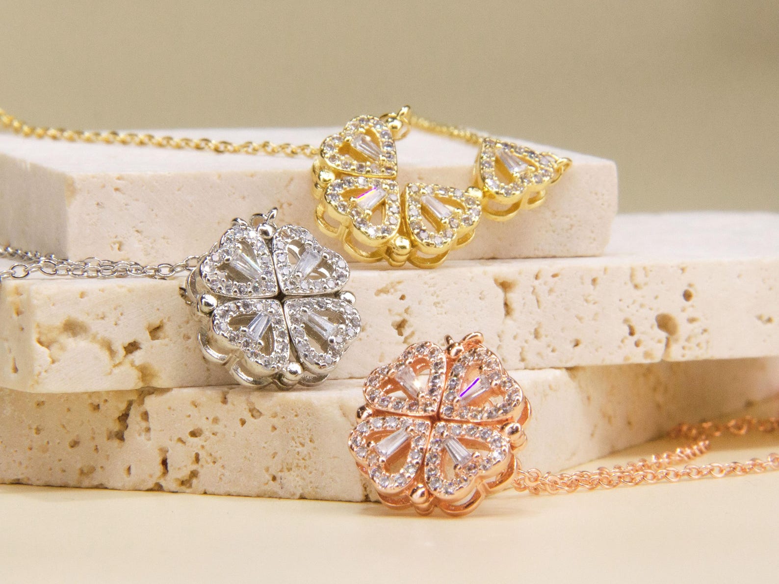 Sparkling Four-Leaf Clover Pendant