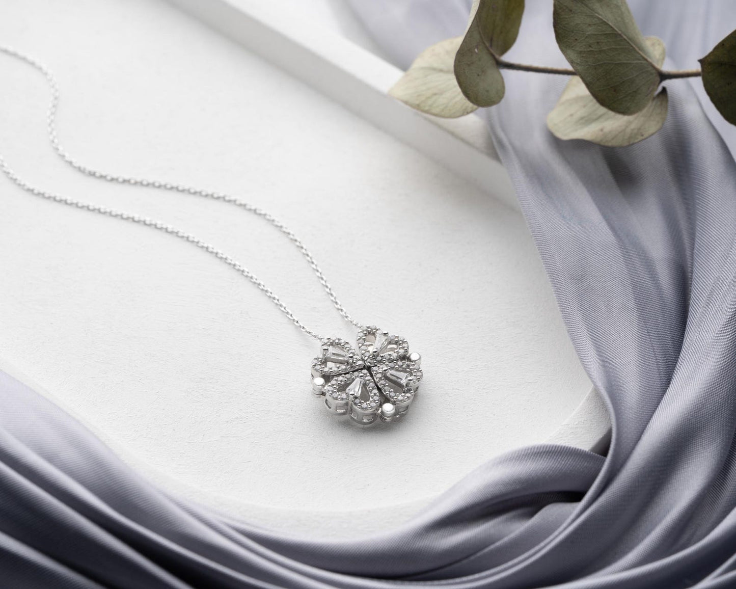 Sparkling Four-Leaf Clover Pendant