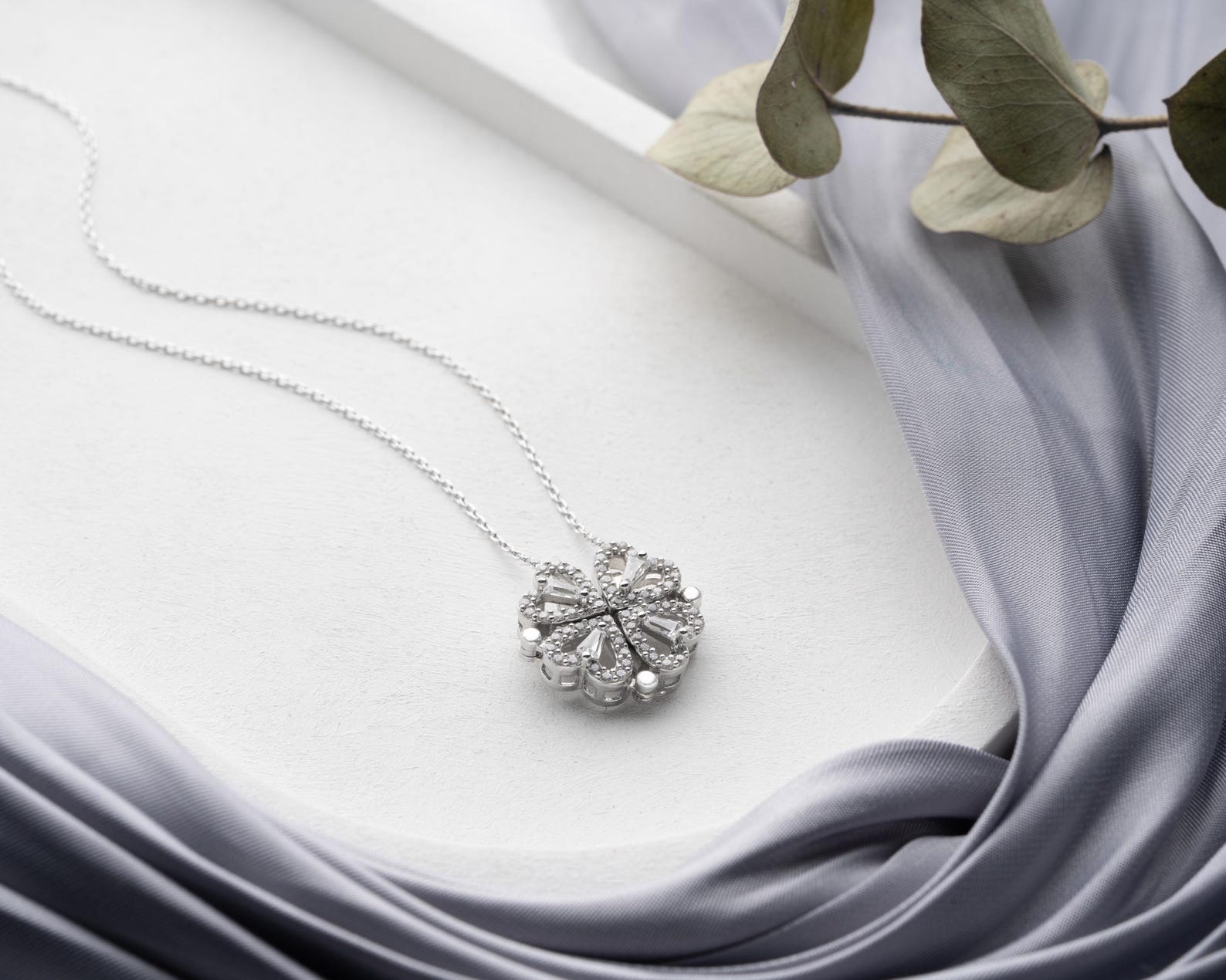 Sparkling Four-Leaf Clover Pendant