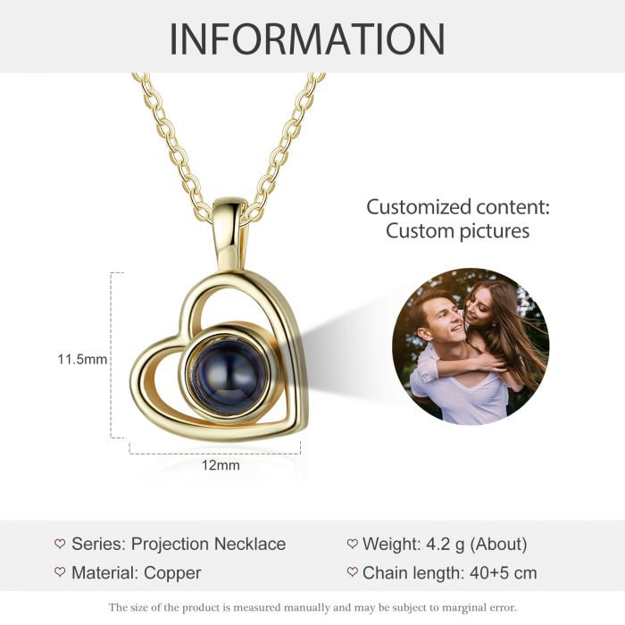 Personalized Heart Photo Necklace – Classic Lens Edition