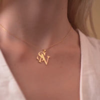Custom Double Initial Necklace - 18K Gold